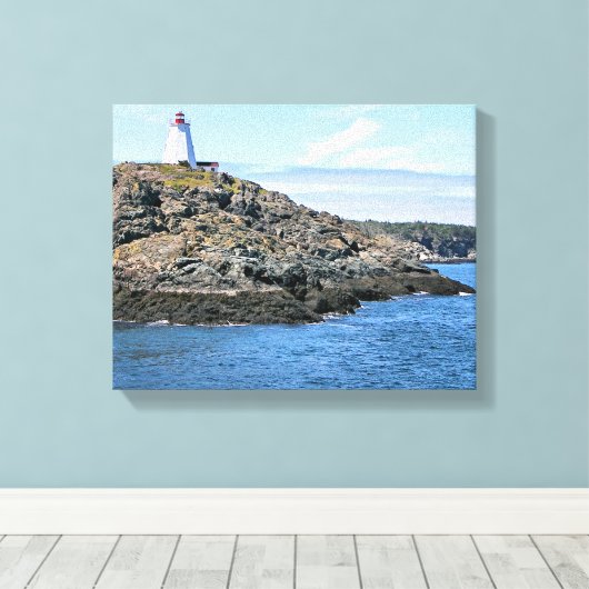 Frack Lighthouse Grand Manan Wrapped Canvas Leinwanddruck (Insitu (Holzboden))