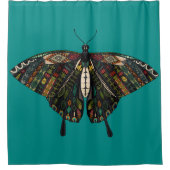 Frack-Schmetterling aquamarin Duschvorhang (Vorderseite)
