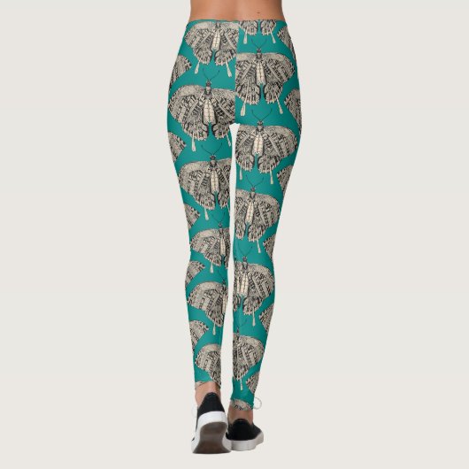 Frack Schmetterling aquamarin Leggings (Rückseite)