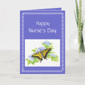 Frack-Schmetterling auf Hydrangea-Blumenkunst Karte (Vorderseite)