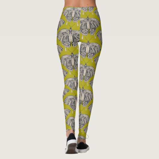 Frack-Schmetterling-Citron-Basalt Leggings (Rückseite)