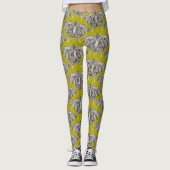 Frack-Schmetterling-Citron-Basalt Leggings (Vorderseite)