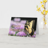 Frack Schmetterling Geburtstagswünsche Karte (Gelbe Blume)