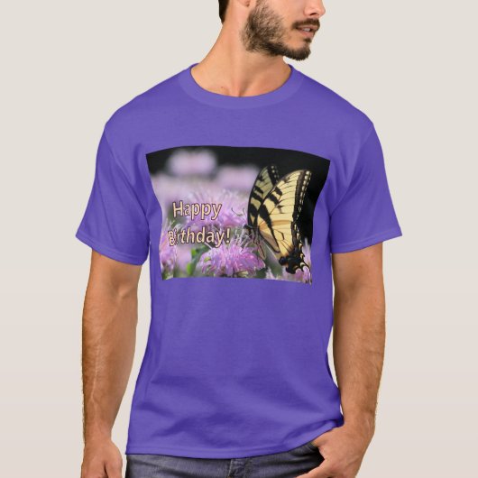 Frack Schmetterling Geburtstagswünsche T-Shirt (Vorderseite)