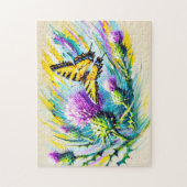 Frack Schmetterling mit der Nadel in Ölfarbe Puzzle (Vertikal)