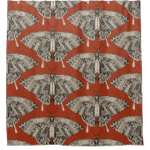 Frack Schmetterling Terracotta Duschvorhang (Vorderseite)
