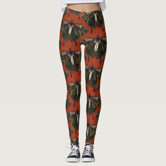 Frack-Schmetterling Terracotta Leggings (Vorderseite)