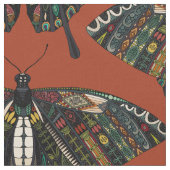 Frack-Schmetterling Terracotta Stoff (Nahaufnahme)