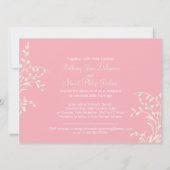 Frack und gemalte Dame Rosa Kunsthochzeit Einladung (Rückseite)