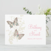 Frack und gemalte Dame Rosa Kunsthochzeit Einladung (Stehend Vorderseite)