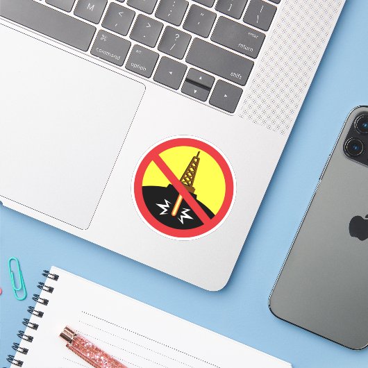 Fracking Aufkleber (Laptop mit iPhone)