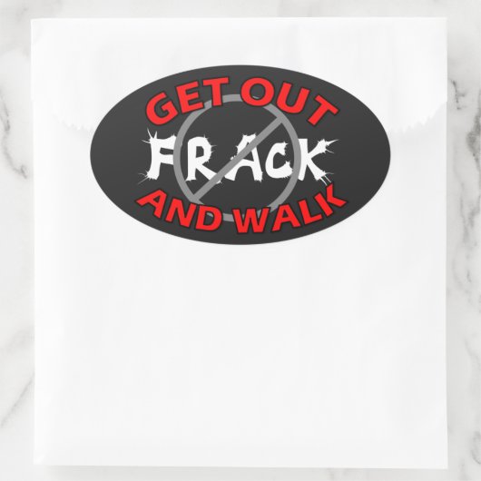 Fracking-Autoaufkleber, schwarz Ovaler Aufkleber (Tasche)