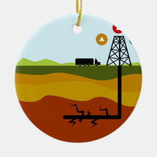 Fracking Öl-Diagramm Keramikornament