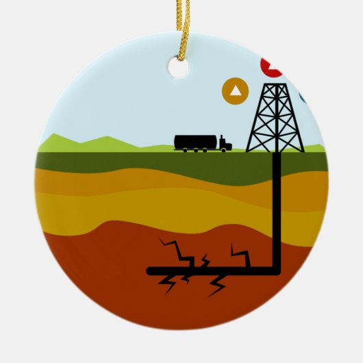 Fracking Öl-Diagramm Keramikornament (Vorne)