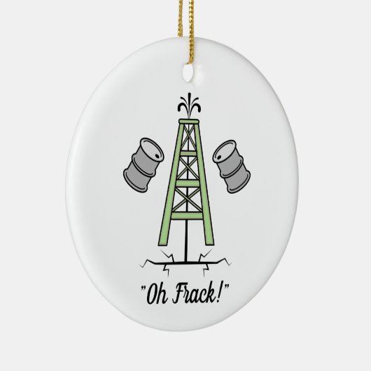 Fracking Ölplattform Keramik Ornament (Rechts)