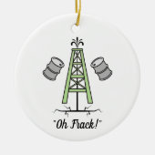 Fracking Ölplattform Keramik Ornament (Vorne)