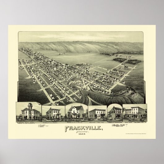 Frackville, PA Panoramic Map - 1889 Poster (Vorne)