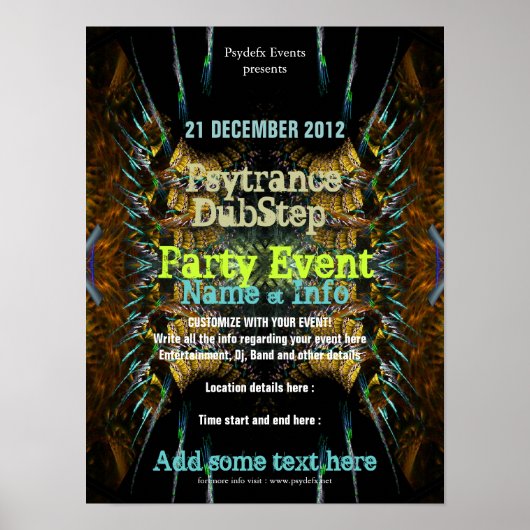 Fractal Blast Party Flyer Poster (Vorne)