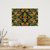 Fractal Design Of Lovebird Feathers Poster (Küche)