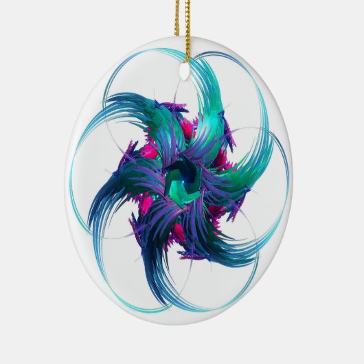 Fractal Fantasy Swirls Ceramic Ornament (Rechts)