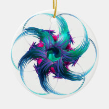 Fractal Fantasy Swirls Ceramic Ornament
