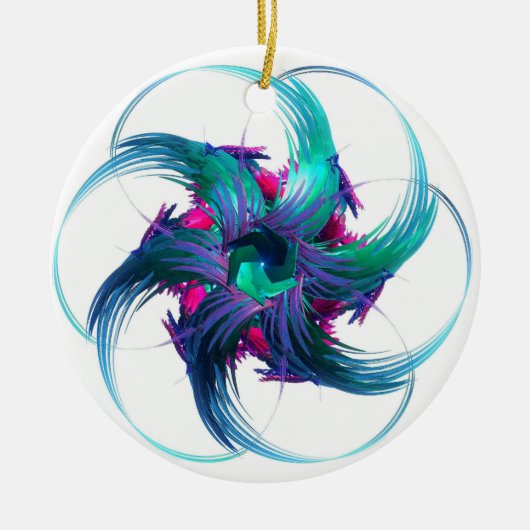 Fractal Fantasy Swirls Ceramic Ornament (Vorne)