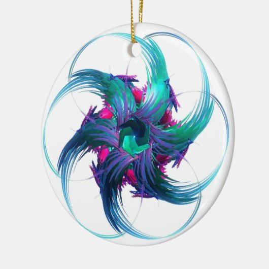 Fractal Fantasy Swirls Ceramic Ornament (Links)