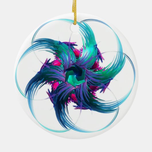 Fractal Fantasy Swirls Ceramic Ornament (Hinten)