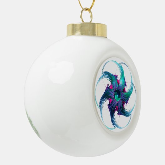 Fractal Fantasy Swirls Snowflake Ornament (Links)