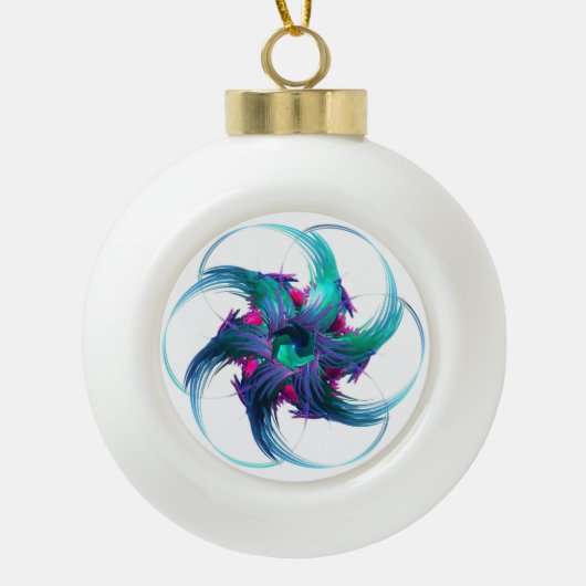 Fractal Fantasy Swirls Snowflake Ornament (Vorderseite)