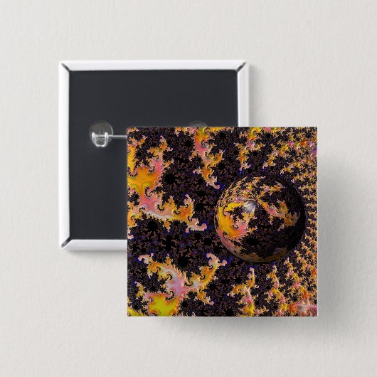 Fractal Firestorm Sphere Button (Vorne & Hinten)