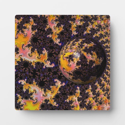 Fractal Firestorm Sphere Fotoplatte (Vorderseite)