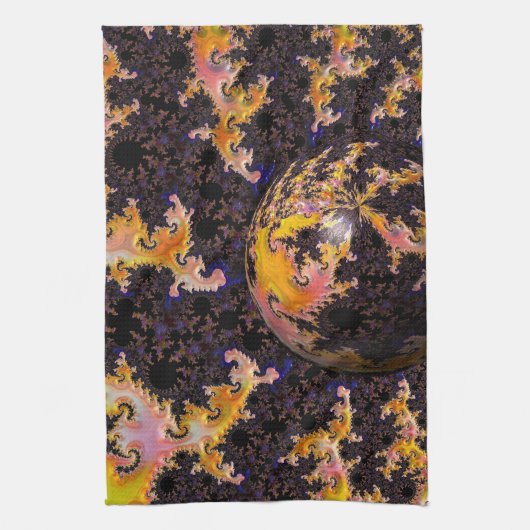 Fractal Firestorm Sphere Geschirrtuch (Vertikal)