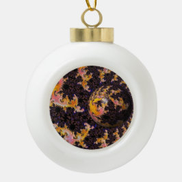 Fractal Firestorm Sphere Keramik Kugel-Ornament