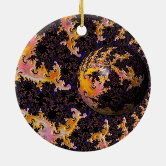 Fractal Firestorm Sphere Keramik Ornament (Hinten)
