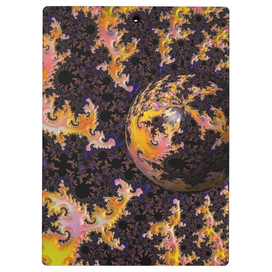 Fractal Firestorm Sphere Klemmbrett (Rückseite)