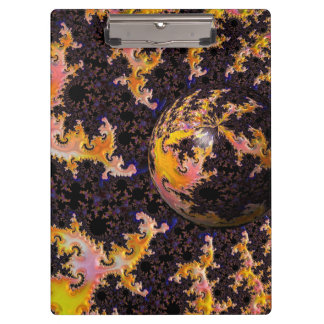 Fractal Firestorm Sphere Klemmbrett