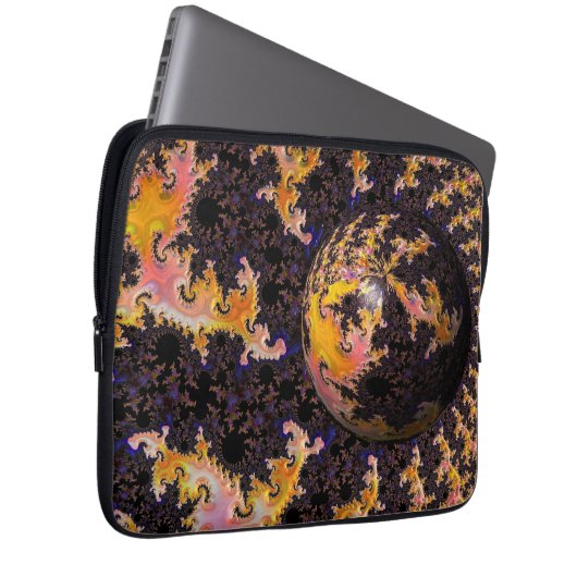 Fractal Firestorm Sphere Laptopschutzhülle (Vorne Rechts)