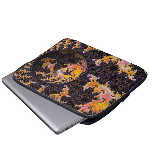 Fractal Firestorm Sphere Laptopschutzhülle (Vorne Knopf)