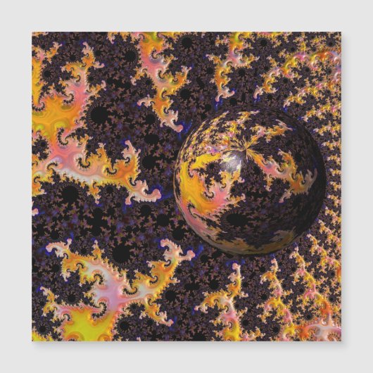 Fractal Firestorm Sphere Magnetic Card Magnetkarte (Vorderseite)
