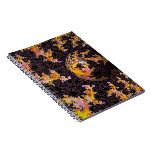 Fractal Firestorm Sphere Notizblock (Rechte Seite)