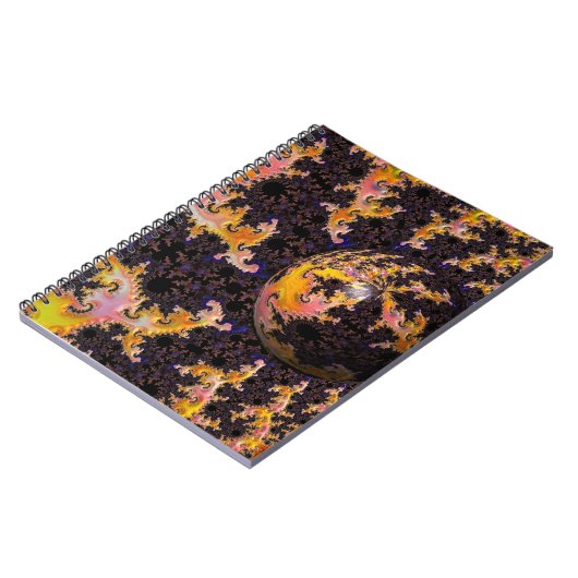 Fractal Firestorm Sphere Notizblock (Linke Seite)