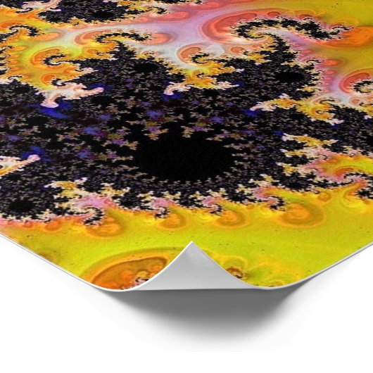 Fractal Firestorm Sphere Poster (Ecke)