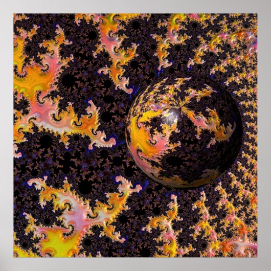 Fractal Firestorm Sphere Poster (Vorne)