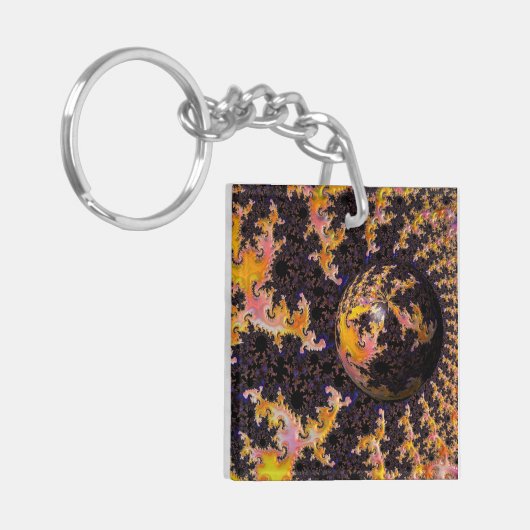 Fractal Firestorm Sphere Schlüsselanhänger (Vorderseite links)