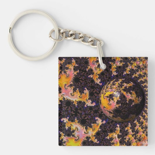 Fractal Firestorm Sphere Schlüsselanhänger (Vorderseite)