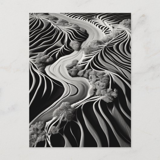 Fractal Flow Feiertagspostkarte (Vorderseite)