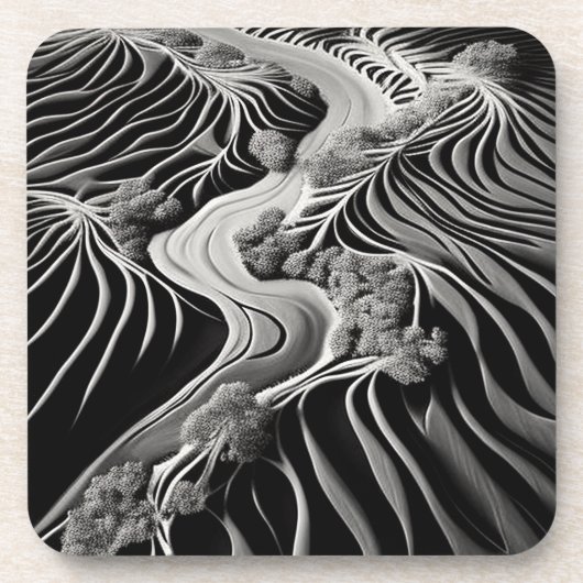 Fractal Flow Getränkeuntersetzer (Vorderseite)