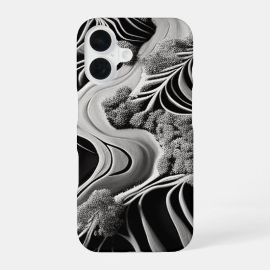 Fractal Flow iPhone 16 Hülle (Rückseite)