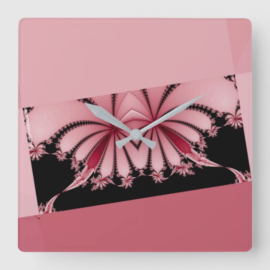 Fractal Garden orchid Quadratische Wanduhr (Vorderseite)